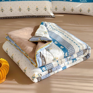 Trapunta Estiva in Cotone Lavato con Filato Stropicciato, Piuma e Seta, Morbida, Lavabile in Lavatrice, Sottile, Stile Moderno e Semplice, Transfrontaliero - Product Image 6