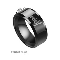 20 styles classiques de bagues musulmanes Allah noires de 8 mm pour femmes et hommes, bijoux religieux islamiques arabes du Moyen-Orient en acier inoxydable