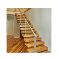 Vente en gros d'escaliers en verre de luxe modernes avec panneaux suspendus en acier, bois et pierre Designs d'intérieur de haute qualité