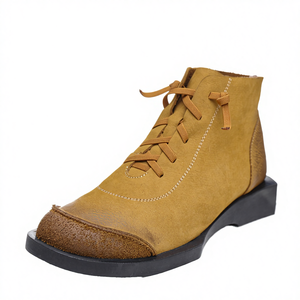 Botines Cortos de Piel Auténtica, Suaves y Transpirables, con Banda Elástica, Tallas Grandes para Mujer, Otoño Invierno, Venta al por Mayor, Fábrica Personalizada en China - Product Image 3