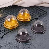 Boîte ronde jetable en plastique pour bonbons, contenant à dessert, plateau à dessert, emballage pour gelée, boîte à gâteau, boîte à pudding, emballage pour sucreries