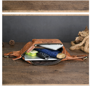 Sacs de poitrine vintage en cuir de vache véritable AndoBag pour hommes, sacs messager pour hommes d'affaires, sac bandoulière, sac banane 1411 - Product Image 6