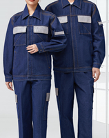 Ensemble de vêtements de travail haute visibilité pour électricien, veste et pantalon bleus, design respirant, unisexe, pour les industries de l'ingénierie et de la construction