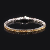 Bijoux respectueux personnalisé en argent Sterling 925 rond 3mm pierres précieuses 7 pouces chaîne pierre jaune naturelle Citrine Bracelet de Tennis