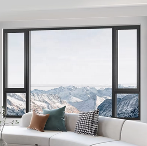 Fenêtre en aluminium à <span class=keywords><strong>vitrage</strong></span> simple, insonorisée, avec unités de verre isolantes noires personnalisées, pour nouvelle construction, assortiment - Product Image 4