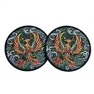 Parches bordados personalizados de alta densidad, insignias tejidas con transferencia térmica, apliques para ropa exterior, uniformes y prendas. - Product Image 3