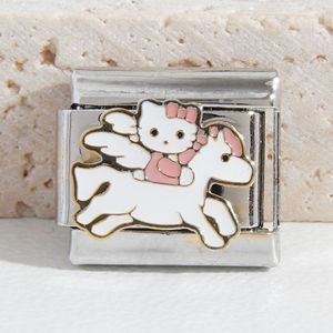 Cute Cartoon Pattern Italian Modular Bracelet <b>Titanium</b> Steel <b>Chain</b> Women's Jewelry Gift Charm Set - Product Image 4