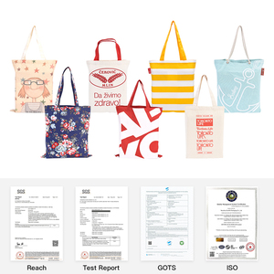 Customizable Organic Cotton <strong>Canvas</strong> <strong>Tote</strong> Shopping <strong>Bag</strong> with Printed Logo Reusable and for Gifts or Promotions - Product Image 2