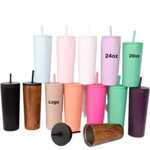 SM klasik Tumbler 24oz bardak tutucu dostu tumbler kapak kapakları saman kapakları çift duvarlı vakum yalıtım