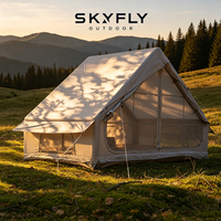 Tente de camping 4 saisons à structure pneumatique, kaki, pour extérieur, jardin, voyage, vente en gros, fournisseur OEM