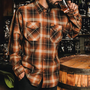 Camisas de franela a cuadros de manga larga de algodón 2024 a la moda personalizada para hombres 100% - Product Image 2