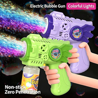 Tragbare Elektrische Seifenblasenpistole mit Mehrfachdüsen, Ein-Knopf-Bedienung, Auslaufsicher, Langlebiges ABS-Design, Stylischer Kompakter Outdoor-Seifenblasenblaster