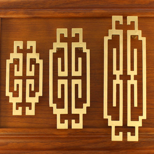 Nouvelle poignée de meuble en laiton de style chinois, poignée de tiroir géométrique pour armoire, design durable et antioxydant pour la maison et le bureau - Product Image 2