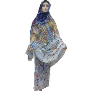 abaya dubai sudanese women toub fabric customize cotton voile colour gold stamping blocking printed 2023
