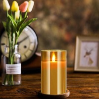 Vela LED sin Llama con Cadena de Luces, Funciona con Pilas, con Control Remoto y Temporizador, Decoración para el Hogar
