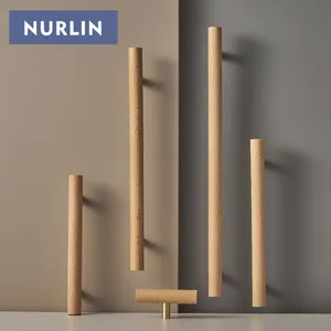 Nurlin ottone legno di faggio naturale maniglia per mobili stile nordico fresco cassettiera porta maniglia dimensione personalizzabile