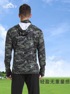 Protezione solare all'aperto UPF50 + abbigliamento da pesca in seta di ghiaccio leggero asciugatura rapida con cappuccio a maniche lunghe t-shirt - Product Image 5