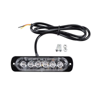 Amarillo, rojo, azul, verde, blanco, luz intermitente para rejilla de coche, V 12, 24V, Flash, 6 Led para vehículo, camión, Led de advertencia, luz estroboscópica de posición lateral