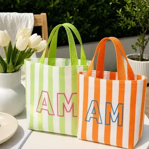 Custom Logo Durable Recyclable Fashion <b>Canvas</b> Large Tote Bag with Hand Length Handle Outdoor Travel <b>Beach</b> Daily Use - Product Image 1