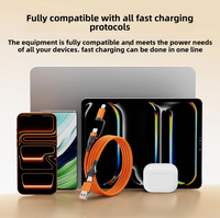 Kabel Data Pengisian Cepat 240W USB-A Magnetik Empat-dalam-Satu dengan Konektor Micro USB/Type-C, Jalinan Jaring Ikan, Garansi 12 Bulan