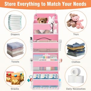 Organizador para colgar sobre la puerta de 4 niveles con 6 bolsillos laterales para habitación infantil, dormitorio o cuarto de niños - Product Image 6