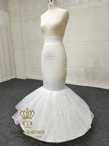 QUEENSGOWN <span class=keywords><strong>Jupon</strong></span> sirène <span class=keywords><strong>pour</strong></span> <span class=keywords><strong>robe</strong></span> de mariée, volumineux, 2 cerceaux, 2 couches de tulle, sous-jupe en crinoline, <span class=keywords><strong>jupon</strong></span> de mariée trompette - Product Image 2