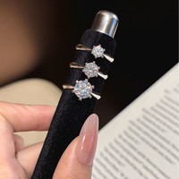 Bague en Moissanite en Gros, Bijoux Plaqué Platine, Argent Sterling S925, Sertissage à Six Griffes, Niche Haut de Gamme, Ne Ternit Pas
