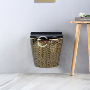 Inodoro suspendido sin borde de cerámica, estilo inodoro de pared, sanitario de cerámica para montaje en pared - Product Image 3