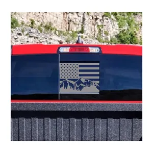 후면 중간 창 데칼 호환 RAM 2009-2024 미국 국기 다시 슬라이딩 창 스티커 자동차