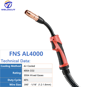 Antorcha <span class=keywords><strong>de</strong></span> Soldadura MIG AL4000 <span class=keywords><strong>de</strong></span> Alto Rendimiento, 400A, Refrigerada por Gas, con Conector Europeo, Compatible con Tipo <span class=keywords><strong>Fronius</strong></span>, Cable <span class=keywords><strong>de</strong></span> 3.5m/4.5m - Product Image 3