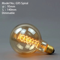 Edison G95 rétro ampoule LED énergie solaire télécommande en aluminium verre corps modèle certifié pour E27 B22 E26 Bases
