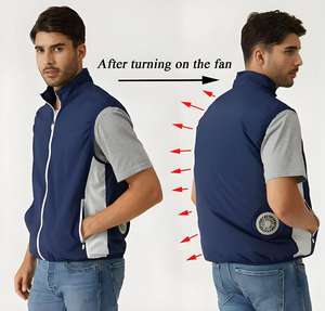 Chaleco Refrigerante Inteligente para Todos 2025 |   Banco <span class=keywords><strong>de</strong></span> Energía Portátil con Ventiladores Integrados y Flujo <span class=keywords><strong>de</strong></span> Aire Activo |   Camiseta Formal <span class=keywords><strong>de</strong></span> Verano con Cuello en V Transpirable - Product Image 2
