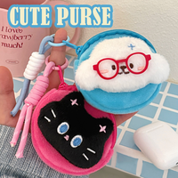 Sac à écouteurs en forme de chiot, cordon de suspension, pendentif décoratif pour sac à dos de fille, mini sac portefeuille portable