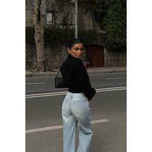 Cárdigan de Punto con Doble Cierre Balboa, Negro, Estilo Bohemio Informal, Jacquard, Tejido de Lana para Otoño y Primavera, Estampado, Sólido, Patchwork - Product Image 1