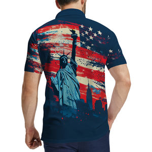 2025 nuova sublimazione sostenibile Logo personalizzato poliestere camicie Slim Fit uniforme <span class=keywords><strong>Polo</strong></span> <span class=keywords><strong>Club</strong></span> <span class=keywords><strong>uomo</strong></span> giorno dell'indipendenza - Product Image 2