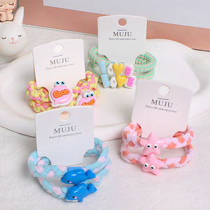 2 pezzi di capelli coreani cravatte per ragazze dolce animale treccia di capelli per bambini spessi fascia di gomma alta coda di cavallo - Product Image 4