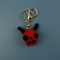 Nouvelles décorations d'Halloween faites à la main au crochet, porte-clés au crochet, breloques zombie tricotées, cadeaux d'Halloween à suspendre