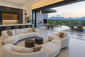 Ensemble de meubles de salon de luxe modernes en bois massif sur mesure haut de gamme, design modulaire pour villa, salle à manger, hôtel - Product Image 3