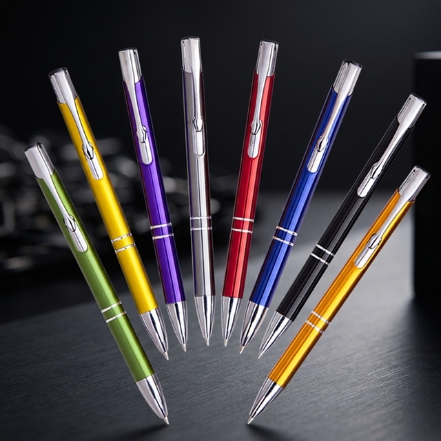 Wholesale Custom Logo Metal Ballpoint Pen 1.0mm Laser Engraved Executive Business Pen for Corporate Gift Multiple Colors Black