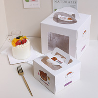 Venta caliente al por mayor caja de pastel de cartón con ventana 10 pulgadas caja de pastel de tamaño personalizado embalaje hombre logo caja de pastel de boda