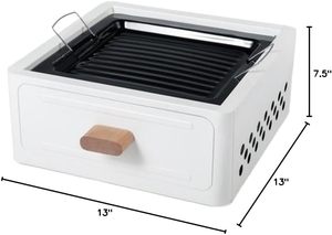 <b>Square</b> Fireplace Tea <b>Set</b> Stove Camping Home Garden BBQ Outdoor Portable Charcoal Grill - Product Image 2