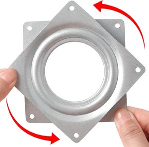 Zinc Plated 360 Degree Steel <b>Rotating</b> Square Swivel Plate Lazy Susan Plate - Product Image 2