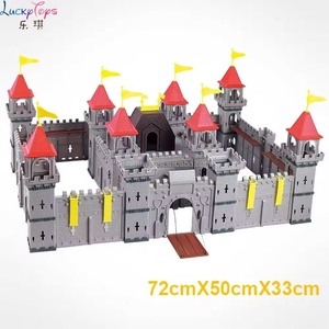 Jouets éducatifs de château médiéval, ensemble de blocs de construction de château, maison de jeu pour enfants, <span class=keywords><strong>jouet</strong></span> de construction de château, figurines de soldats et de chevaliers en PVC - Product Image 2