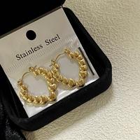 Aros Finos de Moda MW, Aros de Acero Inoxidable Chapados en Oro de 18k con Geometría Irregular y Estilo Minimalista, Venta al por Mayor