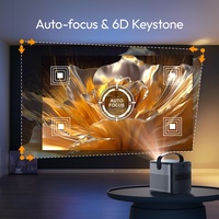Proyector DLP 3D 4K BYINTEK U80 Max con Obturador Activo, Batería de 15000 mAh, Android 11, Enfoque Automático, Portátil, para Exteriores y Camping