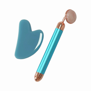 3-IN-1 Glass Guasha set Vibrator 3D Facial Massager Jade Roller Factory Wholesale Skincare Tool for V Face - Product Image 4