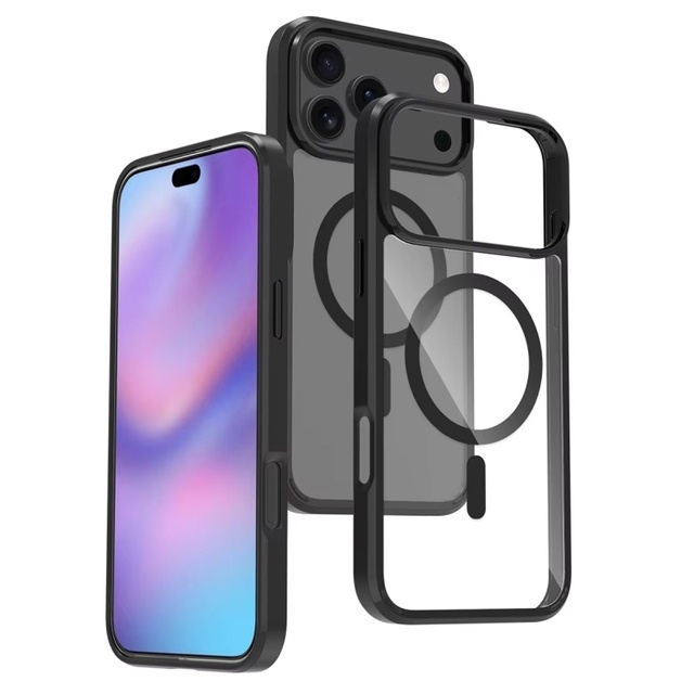 Wireless Charging Transparent Shockproof TPU+Acrylic Cell Phone Case for 16/17 Pro Max Magnetic Mobile Phone Cases