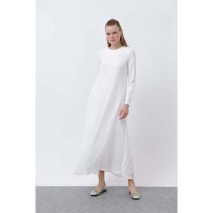เดรสยาวผู้หญิงแต่งผ้าชีฟอง - 12447ELB - สีครีม - Product Image 1