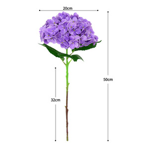 Fleurs artificielles d'hortensia Dongchen Crafts en vase, diamètre 20 cm, fleurs en soie, décoration de mariage et de maison, style pastoral - Product Image 5