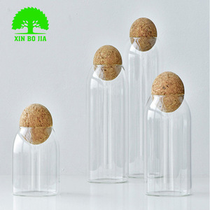 Bouteilles de conservation en verre avec bouchon en liège pour la conservation des aliments frais dans la cuisine, avec couvercles en céramique, 3 tailles disponibles - Product Image 3